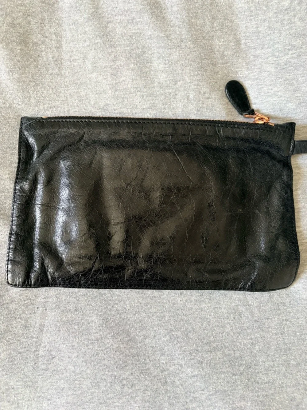 Balenciaga Black Leather Wristlet Clutch with Rose Gold Hardware - Picture 4 of 11